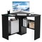 Costway Corner Computer Desk Triangle Writing Workstation w/ Storage Shelf White\Black